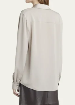 Giorgio ArmaniSilk Georgette Wrap Blouse