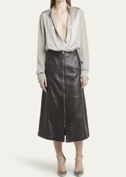 Giorgio ArmaniSilk Georgette Wrap Blouse