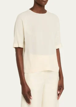 Giorgio ArmaniSilk Hidden-Zip T-Shirt