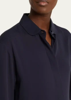 Giorgio ArmaniSilk Long-Sleeve Button-Down Shirt