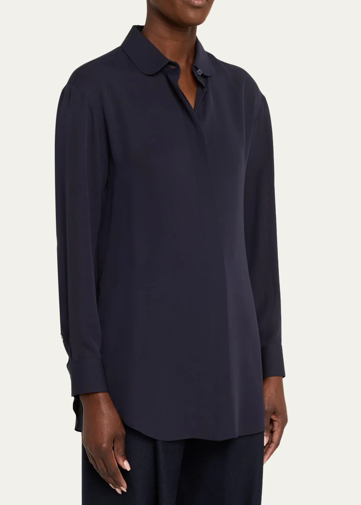 Giorgio ArmaniSilk Long-Sleeve Button-Down Shirt