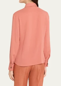Giorgio ArmaniSilk Slim Button-Down Blouse