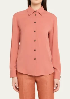 Giorgio ArmaniSilk Slim Button-Down Blouse