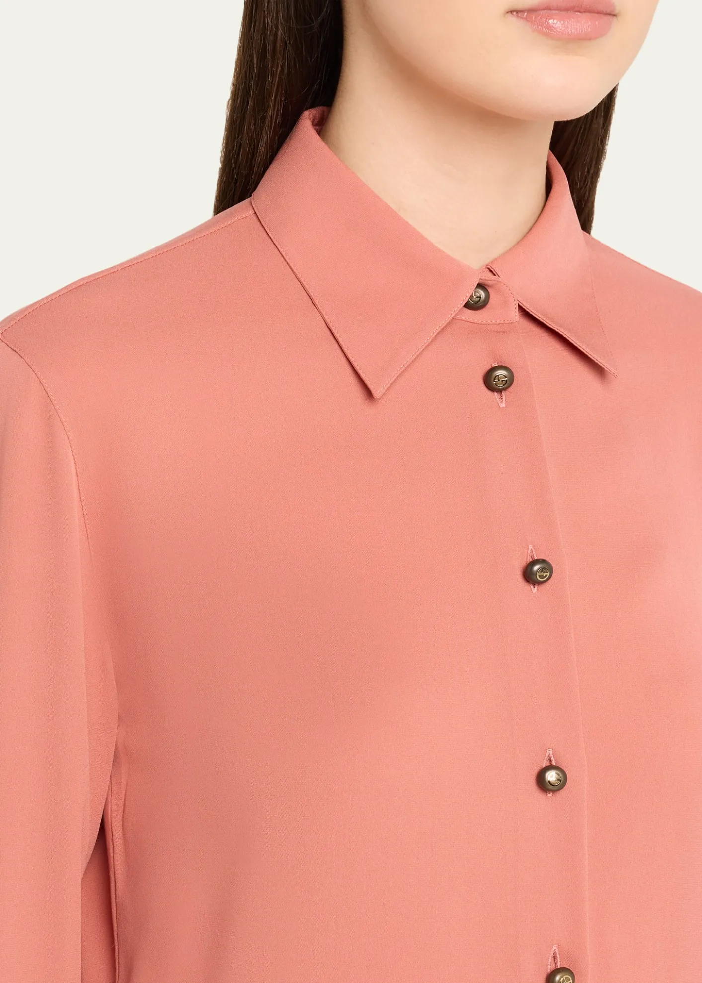 Giorgio ArmaniSilk Slim Button-Down Blouse