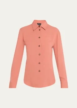 Giorgio ArmaniSilk Slim Button-Down Blouse