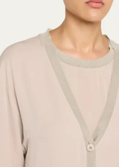 Giorgio ArmaniSilk V-Neck Cardigan