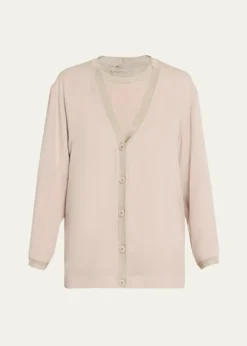Giorgio ArmaniSilk V-Neck Cardigan