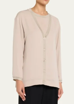 Giorgio ArmaniSilk V-Neck Cardigan