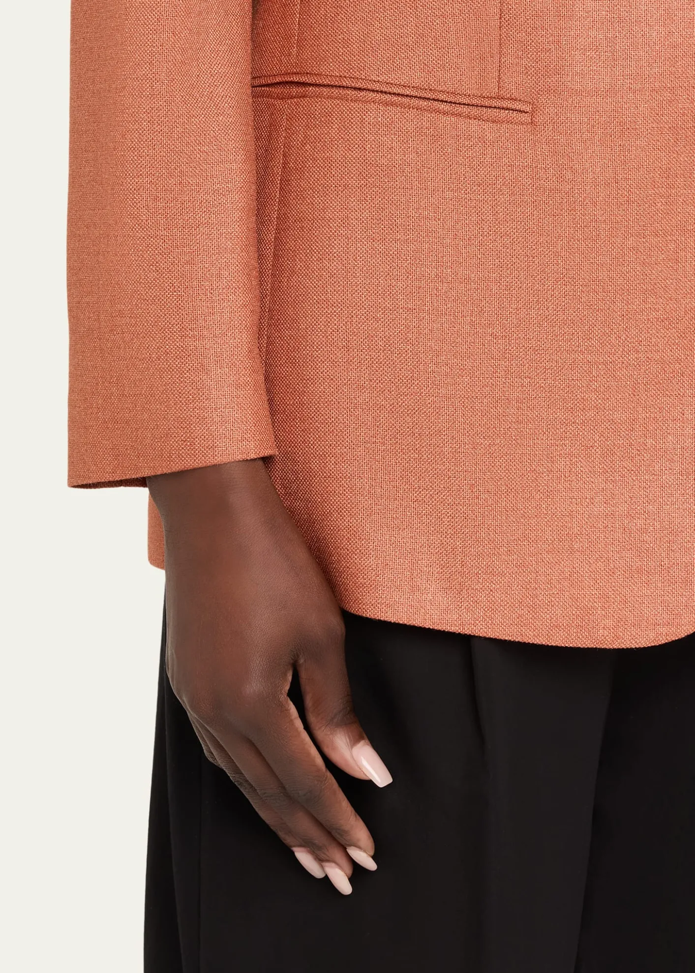 Giorgio ArmaniSilk-Wool Single-Breasted Blazer Jacket