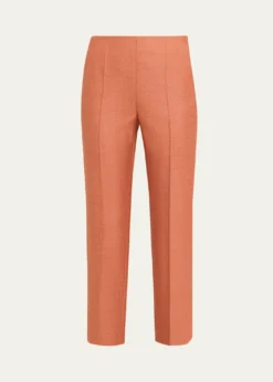 Giorgio ArmaniSilk Wool Straight-Leg Trousers