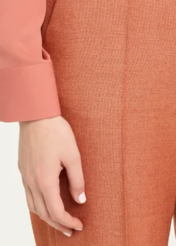 Giorgio ArmaniSilk Wool Straight-Leg Trousers