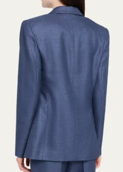 Giorgio ArmaniSingle-Breasted Silk Blazer Jacket