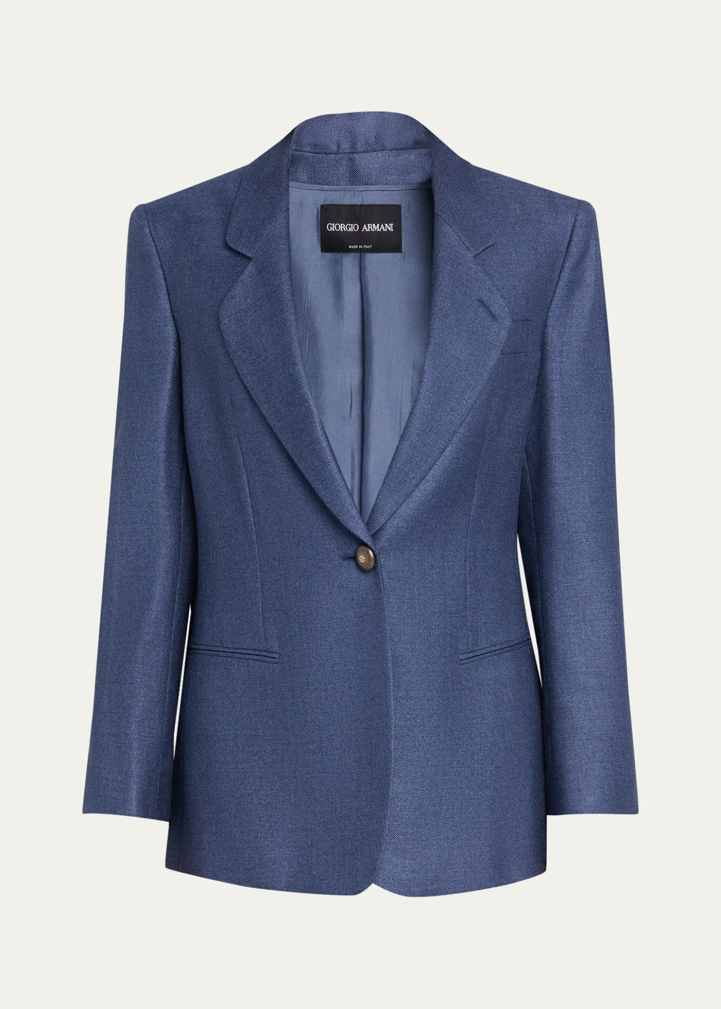Giorgio ArmaniSingle-Breasted Silk Blazer Jacket