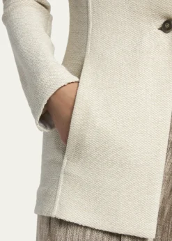 Giorgio ArmaniSingle-Breasted Tweed Blazer Jacket