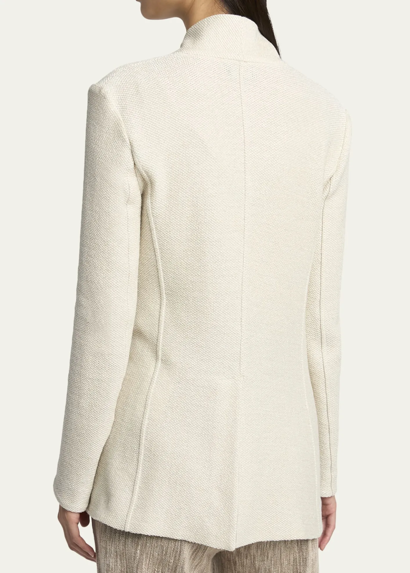 Giorgio ArmaniSingle-Breasted Tweed Blazer Jacket