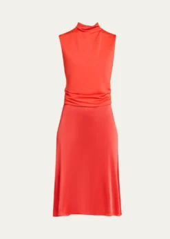 Giorgio ArmaniSleeveless Mock-Neck Stretch Viscose Dress