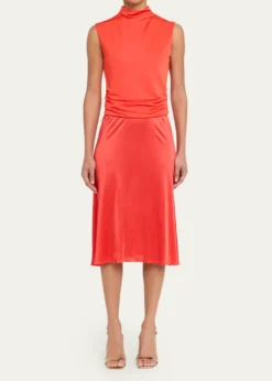 Giorgio ArmaniSleeveless Mock-Neck Stretch Viscose Dress