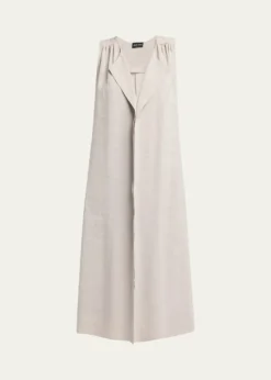 Giorgio ArmaniSleeveless Silk Maxi Shirtdress