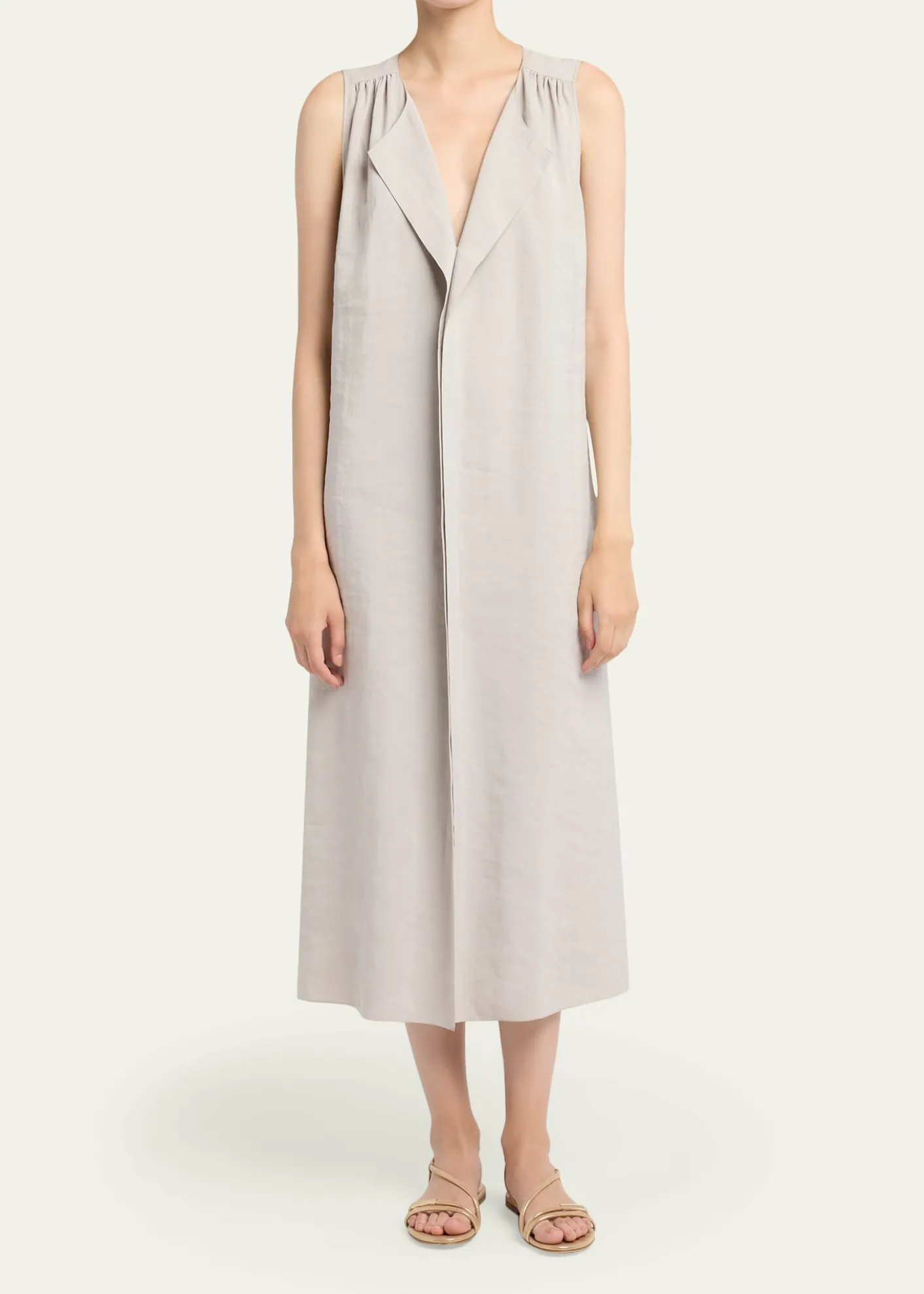 Giorgio ArmaniSleeveless Silk Maxi Shirtdress