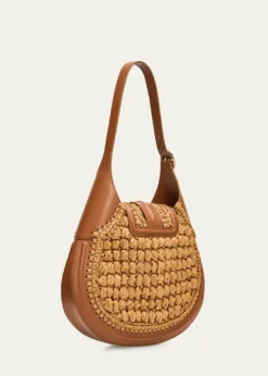 Giorgio ArmaniSmall Raffia & Leather Hobo Bag