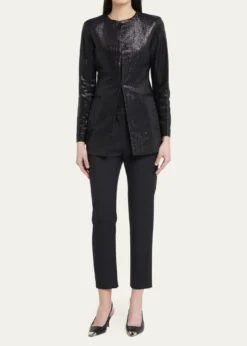 Giorgio ArmaniSparkle Collarless Slim Jacket