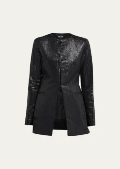 Giorgio ArmaniSparkle Collarless Slim Jacket