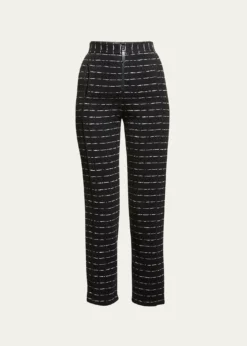 Giorgio ArmaniStraight-Leg Ankle Jersey Jacquard Pants