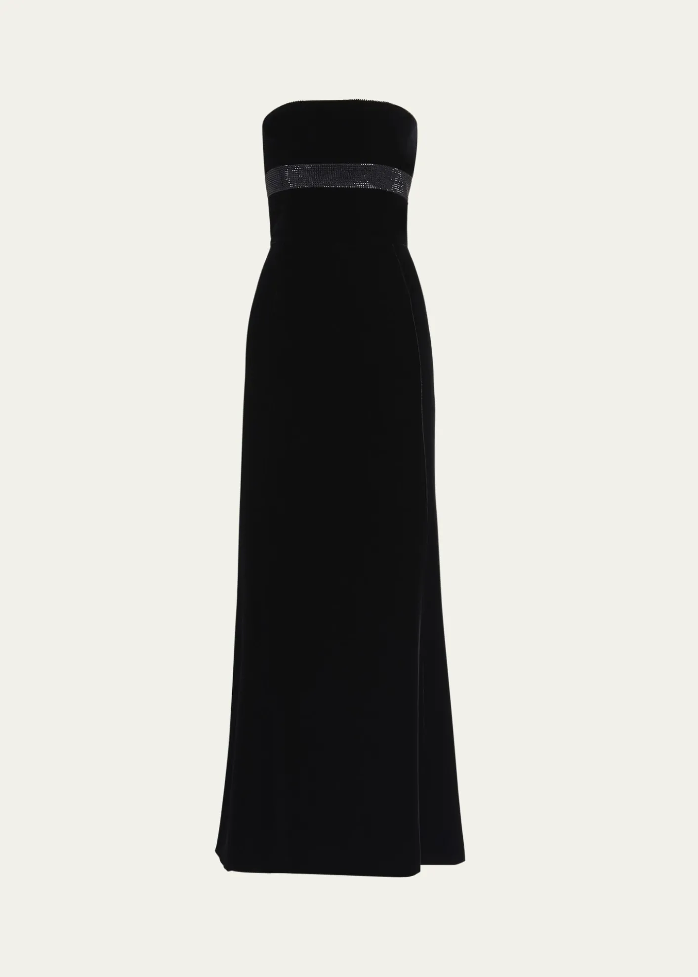Giorgio ArmaniStrapless Strass Embellished Velvet Trumpet Gown