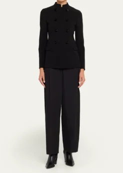 Giorgio ArmaniStretch Wool Crepe Double-Breasted Blazer