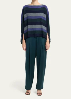 Giorgio ArmaniStriped Fringe Oversized Sweater