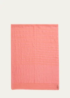 Giorgio ArmaniStriped Linen-Cotton Jacquard Stole, 80