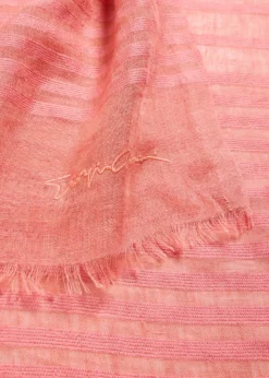 Giorgio ArmaniStriped Linen-Cotton Jacquard Stole, 80