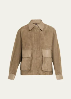 Giorgio ArmaniSuede Oversized Blouson Jacket
