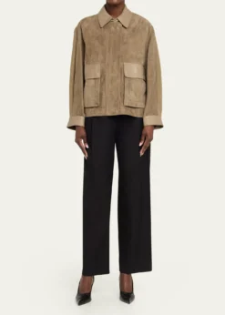 Giorgio ArmaniSuede Oversized Blouson Jacket