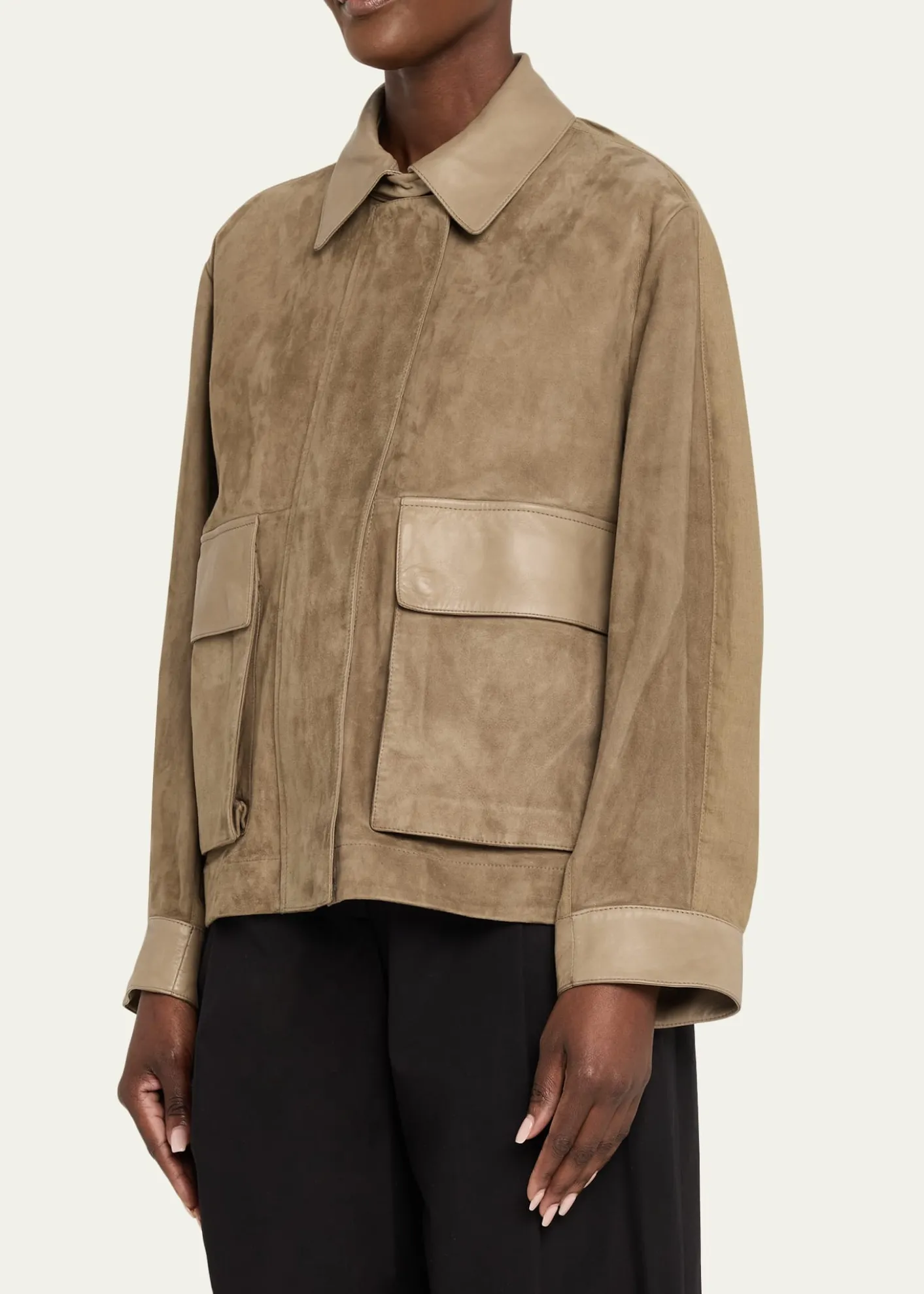 Giorgio ArmaniSuede Oversized Blouson Jacket