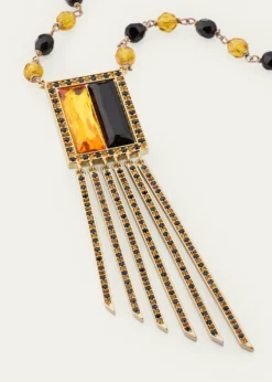 Giorgio ArmaniSwarovski® Crystal Fringe Pendant Long Necklace