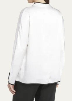 Giorgio ArmaniTassel Silk Blouse with Contrast Tipping