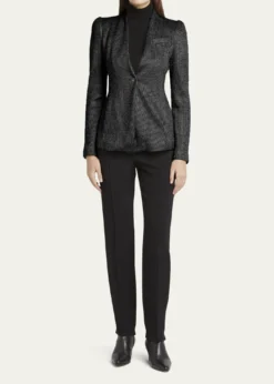 Giorgio ArmaniTextured Jersey Jacquard Single-Breasted Blazer