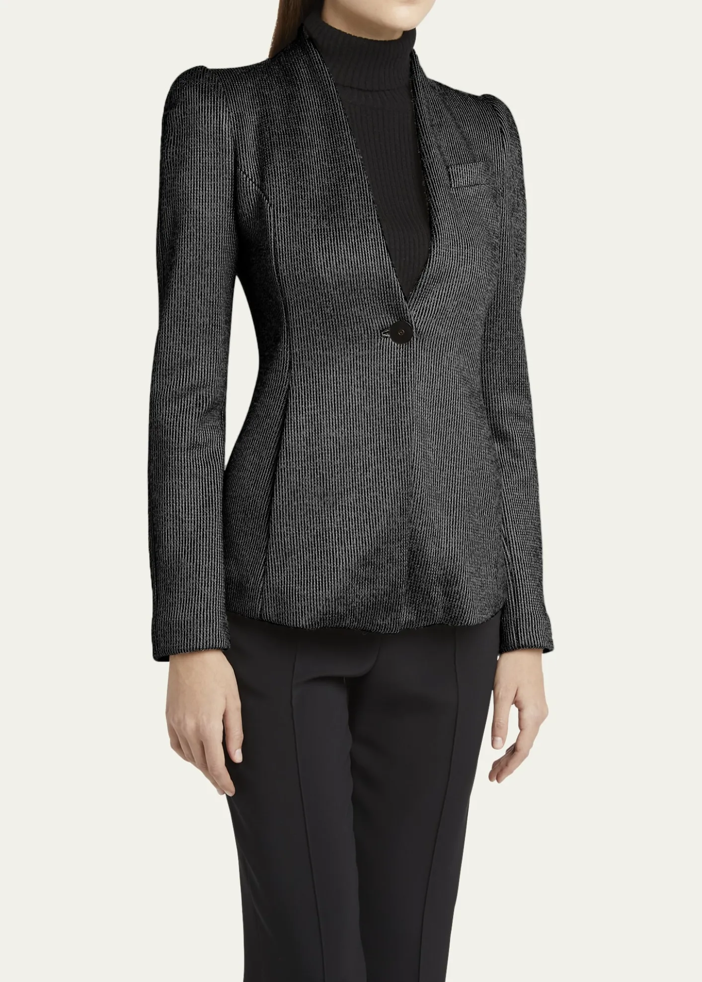Giorgio ArmaniTextured Jersey Jacquard Single-Breasted Blazer