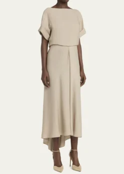 Giorgio ArmaniTriple Silk Georgette Hi-Low Gown