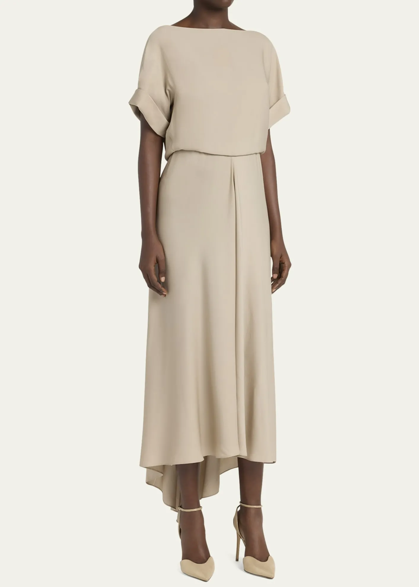 Giorgio ArmaniTriple Silk Georgette Hi-Low Gown