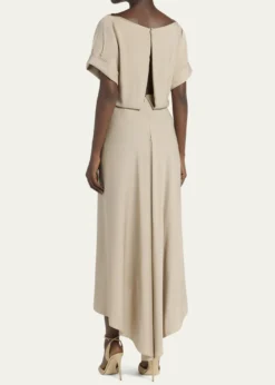 Giorgio ArmaniTriple Silk Georgette Hi-Low Gown