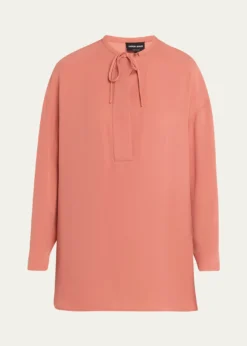 Giorgio ArmaniTriple Silk Georgette Neck-Tie Blouse