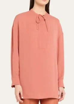 Giorgio ArmaniTriple Silk Georgette Neck-Tie Blouse