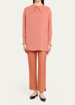 Giorgio ArmaniTriple Silk Georgette Neck-Tie Blouse