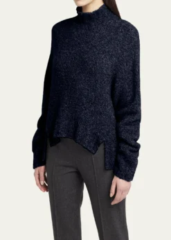 Giorgio ArmaniTurtleneck Cashmere-Silk Boucle Sweater