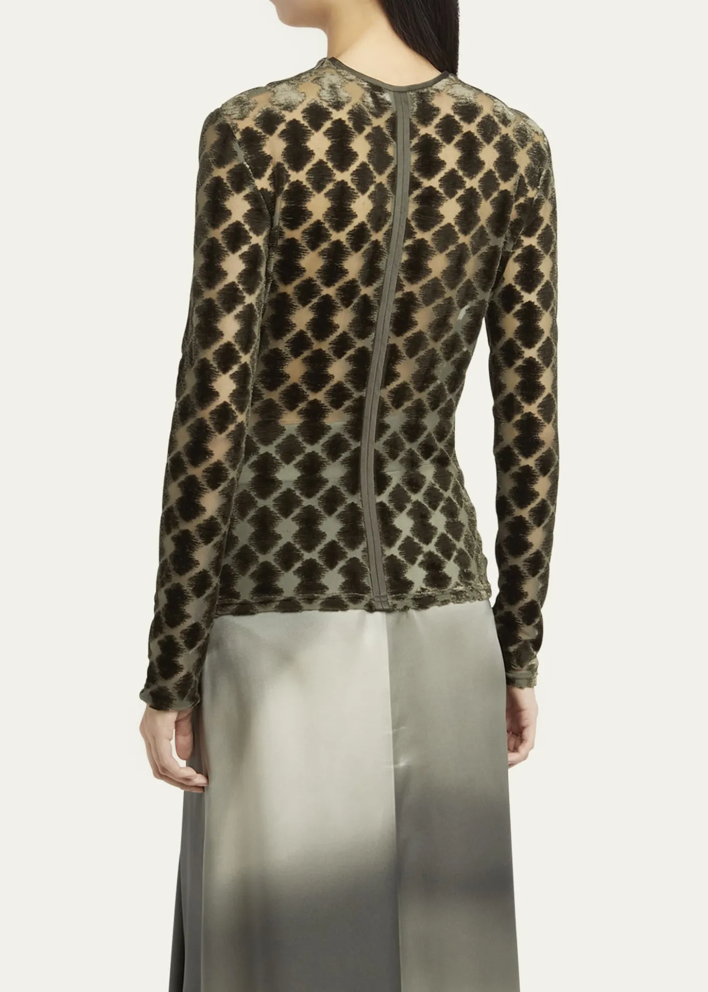 Giorgio ArmaniVelvet Jersey Jacquard Long-Sleeve Top