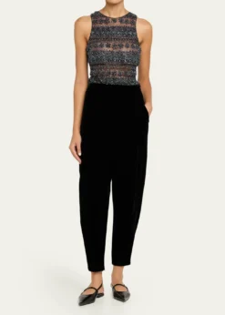 Giorgio ArmaniVirgin Wool Barrel-Leg Trousers