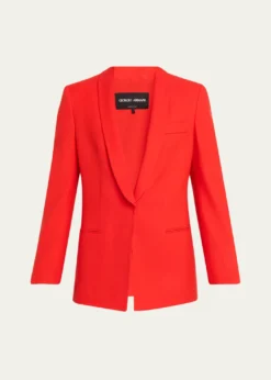 Giorgio ArmaniVirgin Wool Single-Breasted Longline Blazer