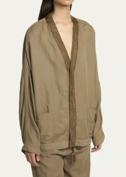 Giorgio ArmaniV-Neck Single-Breasted Utility Jacket